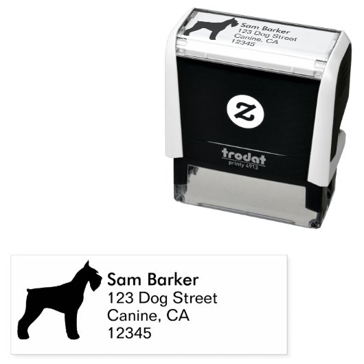 Riant Schnauzer Silhouette Rücksendeadresse Permastempel (Beispiel)