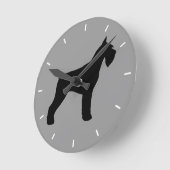 Riant Schnauzer-Silhouette Runde Wanduhr (Winkel)