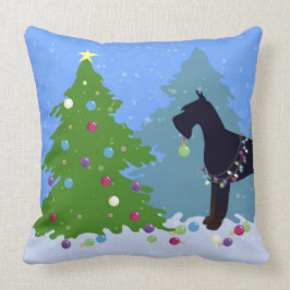 Riant Schnauzer Weihnachtswald Kissen