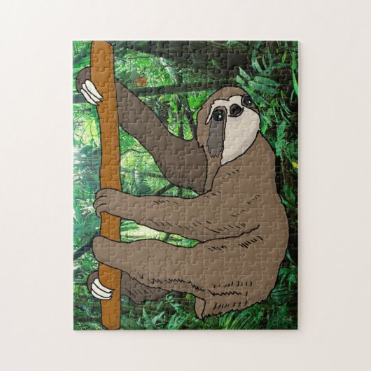 Riant Sloth Jungle Design Jigsaw Puzzle (Vertikal)