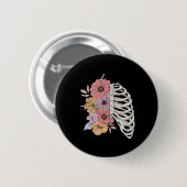 Rib Cage Blume Easy Halloween Kostüm Button (Vorne & Hinten)