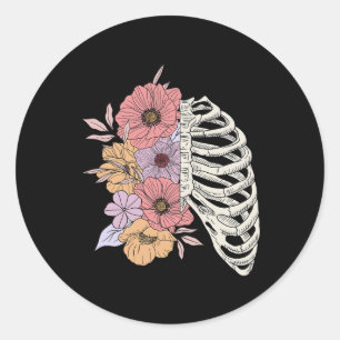 Rib Cage Blume Easy Halloween Kostüm Runder Aufkleber