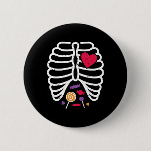 Rib Cage Funny Halloween Boys Girls Button
