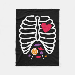 Rib Cage Funny Halloween Boys Girls Fleecedecke