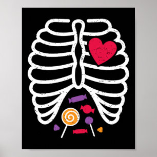 Rib Cage Funny Halloween Boys Girls Poster
