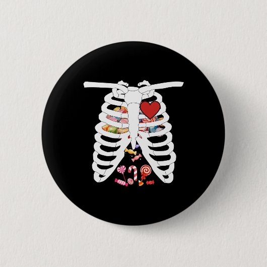 Rib Cage Röntgen Candy Funny Halloween Kostümkids Button (Vorderseite)