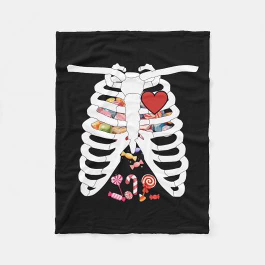 Rib Cage Röntgen Candy Funny Halloween Kostümkids Fleecedecke (Vorderseite)