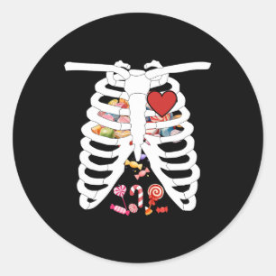 Rib Cage Röntgen Candy Funny Halloween Kostümkids Runder Aufkleber