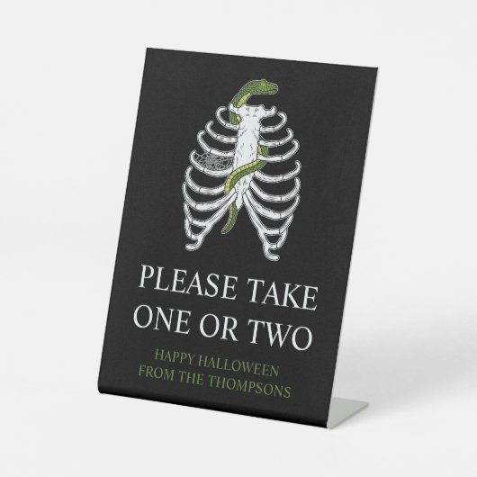 Rib Cage Schlange Halloween Trick oder Treaters Ca Sockelschild (Vorderseite)