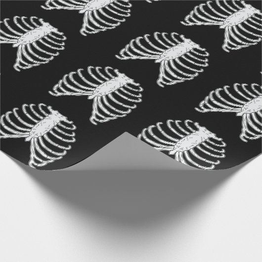 Rib Cage Skelettknochen Halloween Muster Geschenkpapier (Ecke)