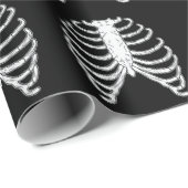 Rib Cage Skelettknochen Halloween Muster Geschenkpapier (Rolleneckpunkt)