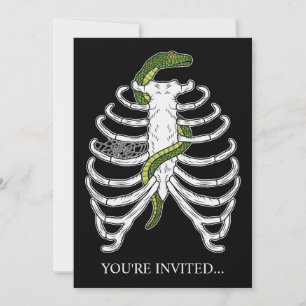Rib Cage Skelettknochen mit grünem SchlangenHallow Einladung