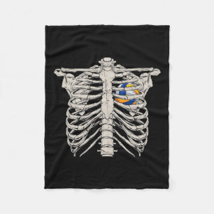 Rib Cage Volleyball Ball Herzenslust Halloween Tag Fleecedecke