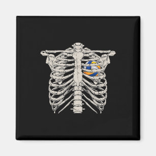 Rib Cage Volleyball Ball Herzenslust Halloween Tag Magnet