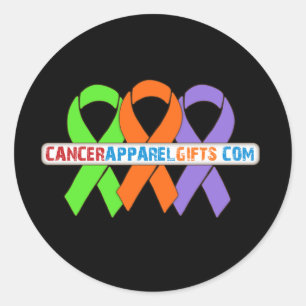 Ribbbons for a Ursache v5 - CancerApparelGifts.com Runder Aufkleber