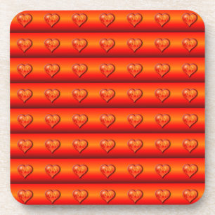 Ribbed Hearts on Fire Untersetzer