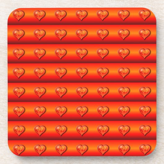 Ribbed Hearts on Fire Untersetzer (Vorderseite)