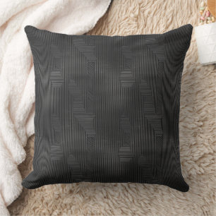 Ribbed Textur in grau-schwarz Muster Kissen