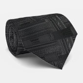 Ribbed Textur in grau-schwarz Muster Krawatte (Gerollt)