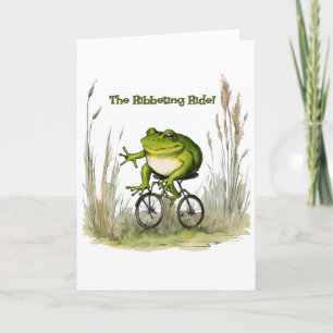 Ribbetting Ride Frog Card Dankeskarte