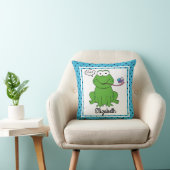 Ribbit der Frosch, personalisierter das w-Name des Kissen (Stuhl )