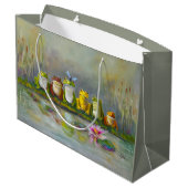 Ribbit Fluss Große Geschenktüte (Rückseite Schrägansicht)