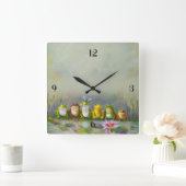 Ribbit Fluss Quadratische Wanduhr (Zuhause)