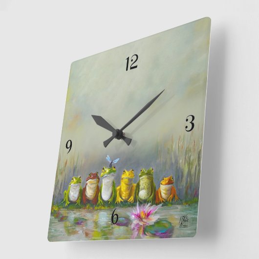 Ribbit Fluss Quadratische Wanduhr (Winkel)