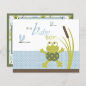 Ribbit Frog and Dragonfly Baby Shower Card (Vorne/Hinten)