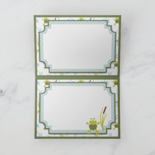 Ribbit Frog and Draquelly Baby Shower Einladung (Innenseite)