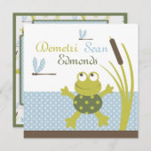 Ribbit Frog und Dragonfly Babydusche Einladung (Vorne/Hinten)