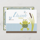 Ribbit Frog und Dragonfly Danke Postkarte (Vorne/Hinten)