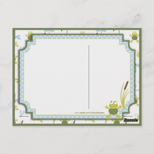 Ribbit Frog und Dragonfly Danke Postkarte (Rückseite)