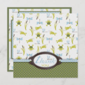 Ribbit Frosch und Libelle danken Ihnen Dankeskarte (Vorne/Hinten)