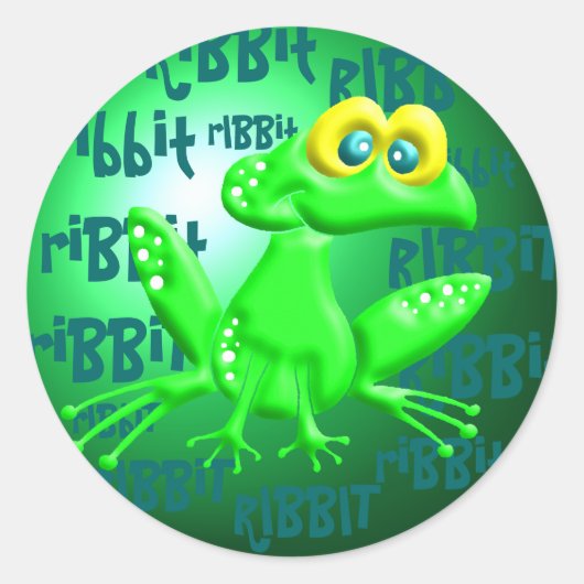 Ribbit! Runder Aufkleber (Vorderseite)