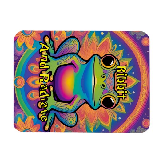 Ribbit und Radiate Boho Frog Groovy Vibes Magnet (Horizontal)