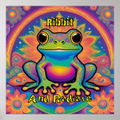 Ribbit und Radiate Boho Frog Groovy Vibes Poster (Vorne)