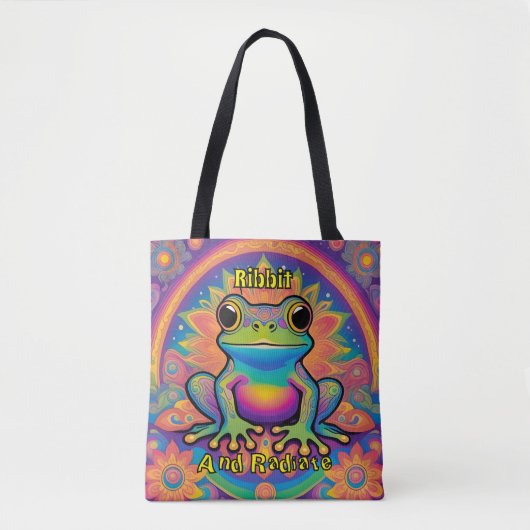 Ribbit und Radiate Boho Frog - Psychedelic Boho Tasche (Vorderseite)