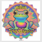 Ribbit und Radiate Frog - Boho Psychedelic Groovy Aufkleber (Blatt)