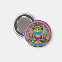 Ribbit und Radiate Frog - Boho Psychedelic Groovy Magnet