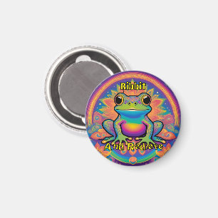 Ribbit und Radiate Frog - Boho Psychedelic Groovy Magnet