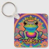 Ribbit und Radiate Frog - Boho Psychedelic Groovy Schlüsselanhänger (Vorderseite)