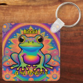 Ribbit und Radiate Frog - Boho Psychedelic Groovy Schlüsselanhänger (Rückseite)