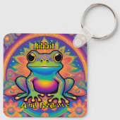 Ribbit und Radiate Frog - Boho Psychedelic Groovy Schlüsselanhänger (Rückseite)