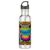 Ribbit und Radiate Frog - Boho Psychedelic Vibes Edelstahlflasche (Vorderseite)
