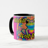 Ribbit und Radiate Frog - Boho Psychedelic Vibes Tasse (Vorderseite Links)