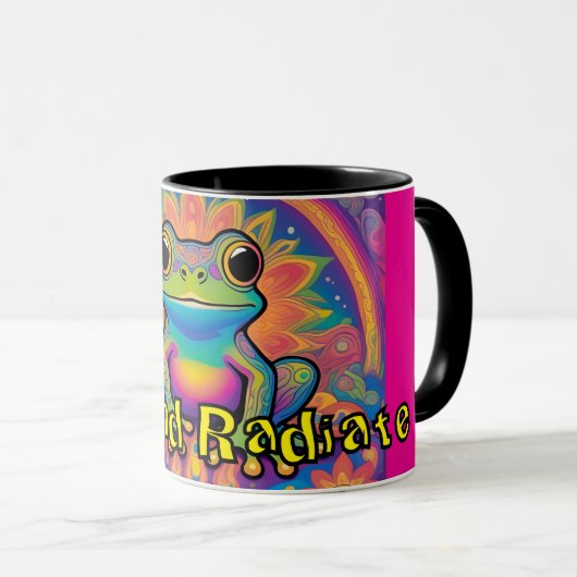 Ribbit und Radiate Frog - Boho Psychedelic Vibes Tasse (VorderseiteRechts)