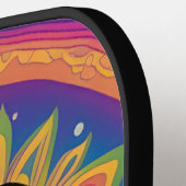 Ribbit und Radiate Psychedelic Frog Boho Groovy Pickleball Schläger (Linke Seite)