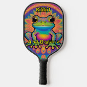 Ribbit und Radiate Psychedelic Frog Boho Groovy Pickleball Schläger (Rückseite)
