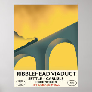 Ribblehead Viaduct Yorkshire Lokomotive Poster